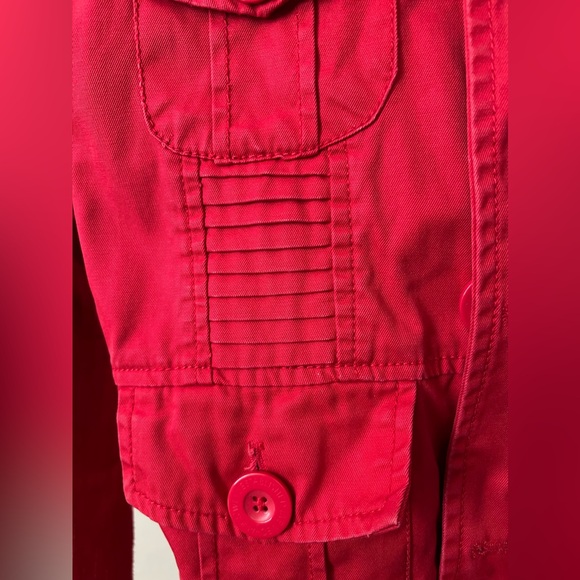 Live Mechanics Women’s Red Cotton Bomber Jacket (fits like Small) - Picture 10 of 10